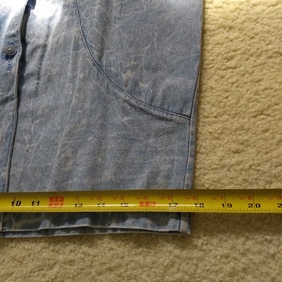 vintage 80s acid wash denim shirtdress topper🎈HOST PICK🎈 - Picture 10 of 15